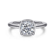 Reece - 14K White Gold Cushion Cut Bezel Prong Diamond Engagement Ring