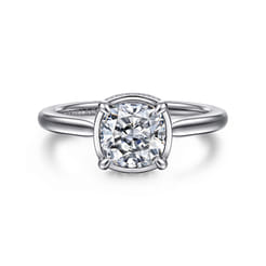 Reece - 14K White Gold Cushion Cut Diamond Engagement Ring
