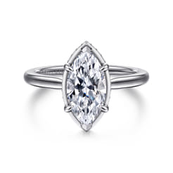 Reece - 14K White Gold Marquise Shape Diamond Engagement Ring