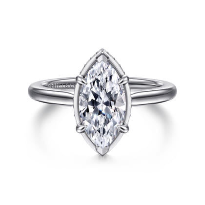 Reece - 14K White Gold Marquise Shape Diamond Engagement Ring