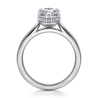 Reece - 14K White Gold Pear Shape Bezel Prong Diamond Engagement Ring