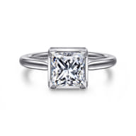 Reece - 14K White Gold Princess Cut Bezel Prong Diamond Engagement Ring