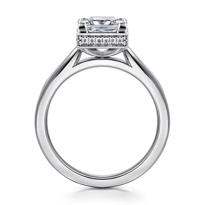 Reece - 14K White Gold Princess Cut Bezel Prong Diamond Engagement Ring
