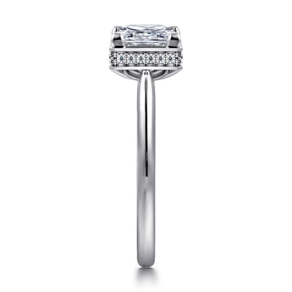 Reece - 14K White Gold Princess Cut Bezel Prong Diamond Engagement Ring