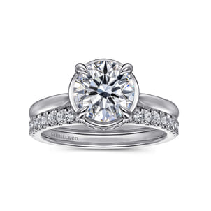 Reece - 14K White Gold Round Diamond Engagement Ring