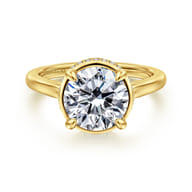 Reece - 14K Yellow Gold Round Bezel Prong Diamond Engagement Ring
