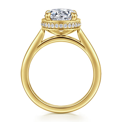 Reece - 14K Yellow Gold Round Bezel Prong Diamond Engagement Ring