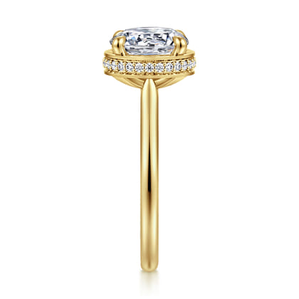 Reece - 14K Yellow Gold Round Bezel Prong Diamond Engagement Ring
