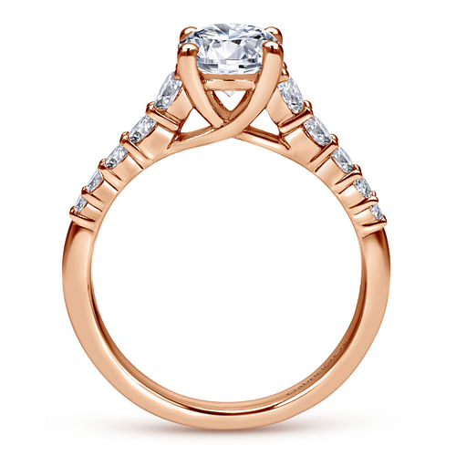 Reed - 14K Rose Gold Round Diamond Engagement Ring - 0.5 ct - Shot 2