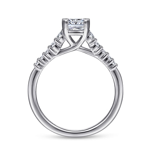 Reed - 14K White Gold Cushion Cut Diamond Engagement Ring - 0.25 ct - Shot 2