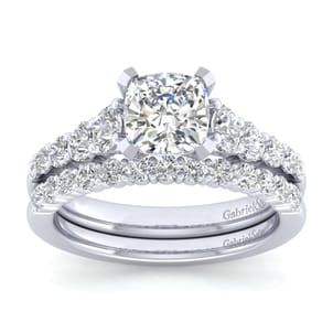 Reed - 14K White Gold Cushion Cut Diamond Engagement Ring
