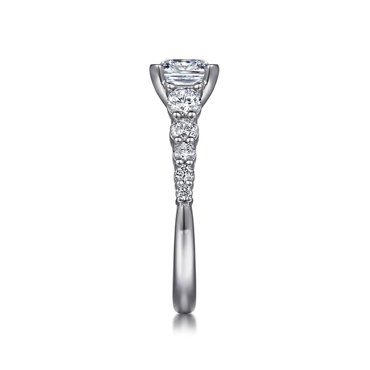 Reed - 14K White Gold Cushion Cut Diamond Engagement Ring