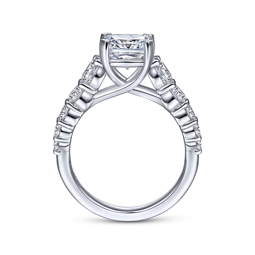 Reed - 14K White Gold Cushion Cut Diamond Engagement Ring - 1.05 ct - Shot 2