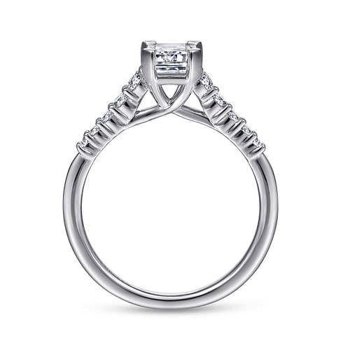 Reed - 14K White Gold Emerald Cut Diamond Engagement Ring - 0.25 ct - Shot 2