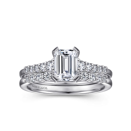 Reed - 14K White Gold Emerald Cut Diamond Engagement Ring - 0.25 ct - Shot 4