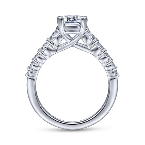 Reed - 14K White Gold Emerald Cut Diamond Engagement Ring - 0.75 ct - Shot 2