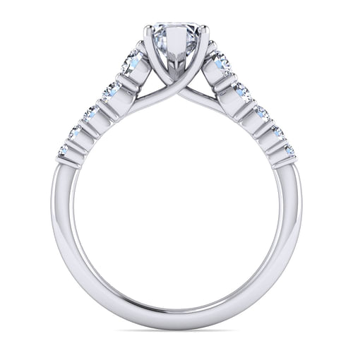 Reed - 14K White Gold Marquise Shape Diamond Engagement Ring - 0.5 ct - Shot 2