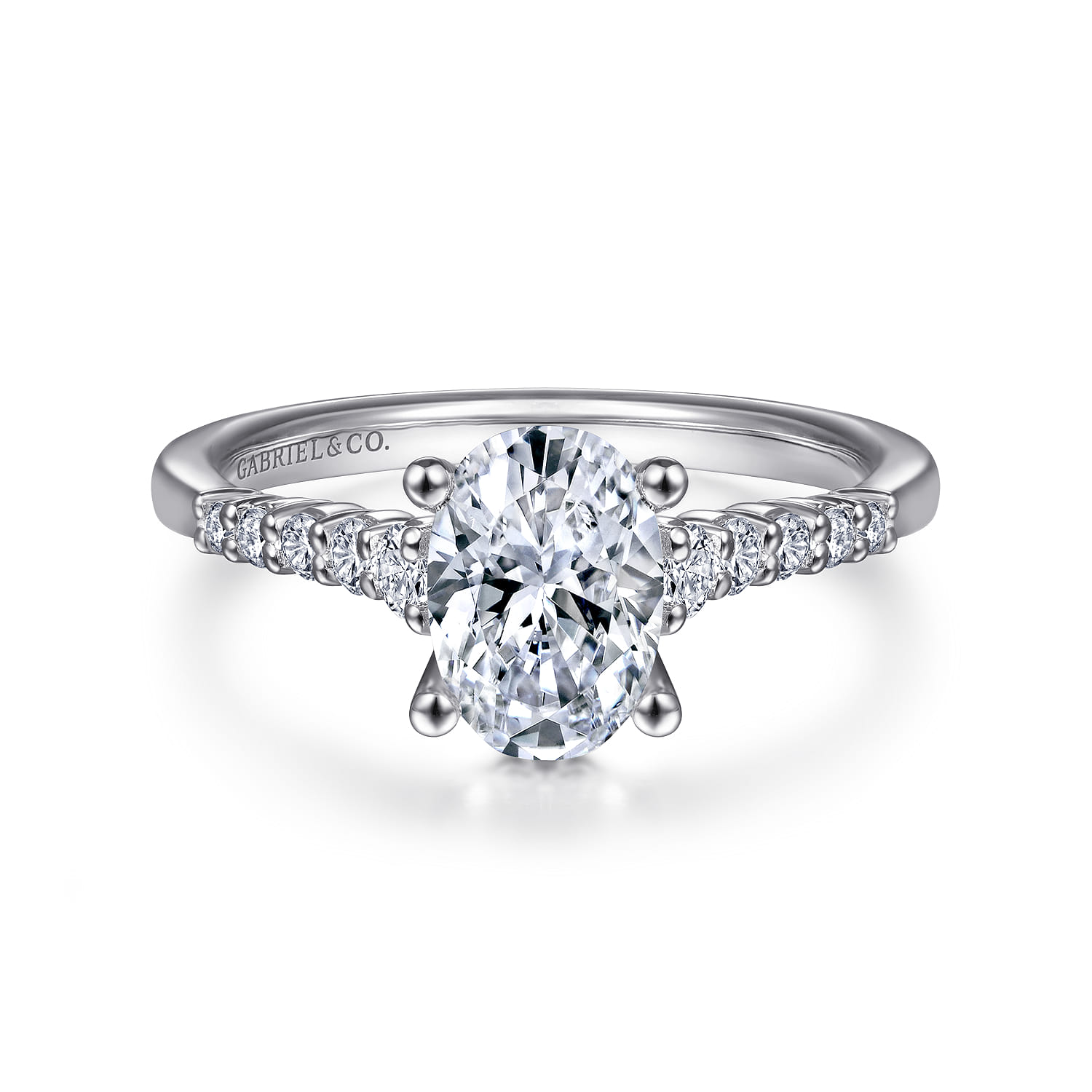 Reed - 14K White Gold Oval Diamond Engagement Ring