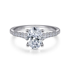 Reed - 14K White Gold Oval Diamond Engagement Ring
