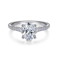 Reed - 14K White Gold Oval Diamond Engagement Ring