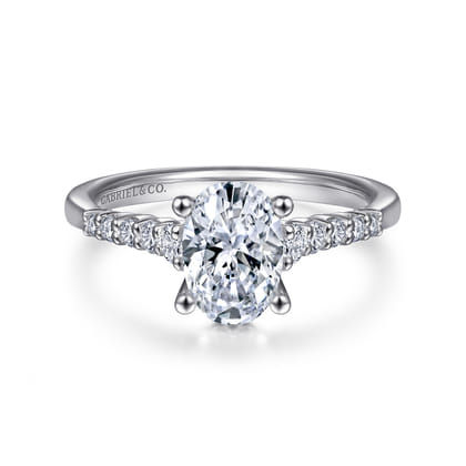 Reed - 14K White Gold Oval Diamond Engagement Ring