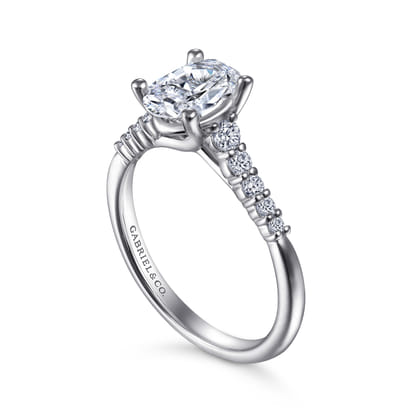 Reed - 14K White Gold Oval Diamond Engagement Ring