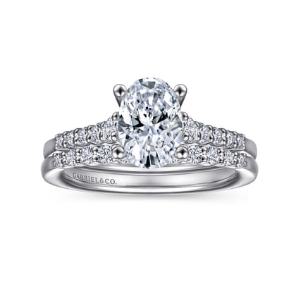 Reed - 14K White Gold Oval Diamond Engagement Ring