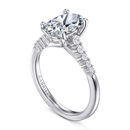 Reed - 14K White Gold Oval Diamond Engagement Ring