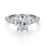 Reed - 14K White Gold Oval Diamond Engagement Ring
