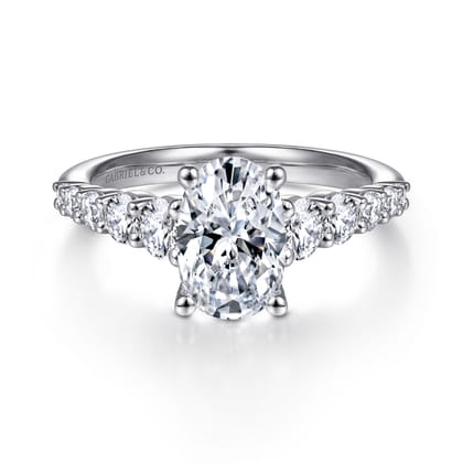 Reed - 14K White Gold Oval Diamond Engagement Ring