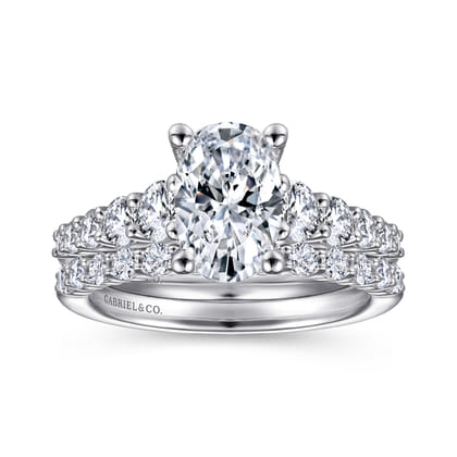 Reed - 14K White Gold Oval Diamond Engagement Ring