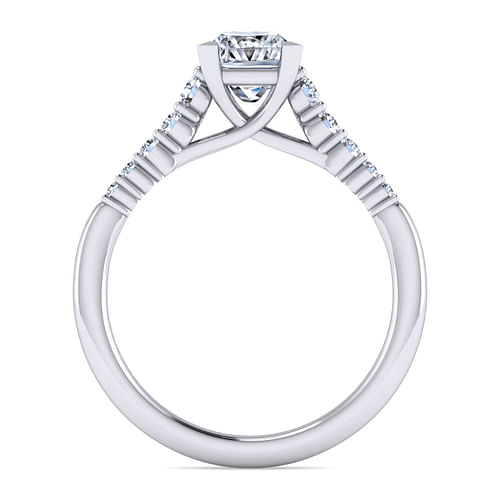 Reed - 14K White Gold Princess Cut Diamond Engagement Ring - 0.25 ct - Shot 2
