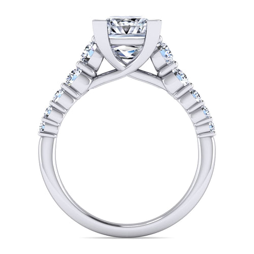Reed - 14K White Gold Princess Cut Diamond Engagement Ring - 0.75 ct - Shot 2