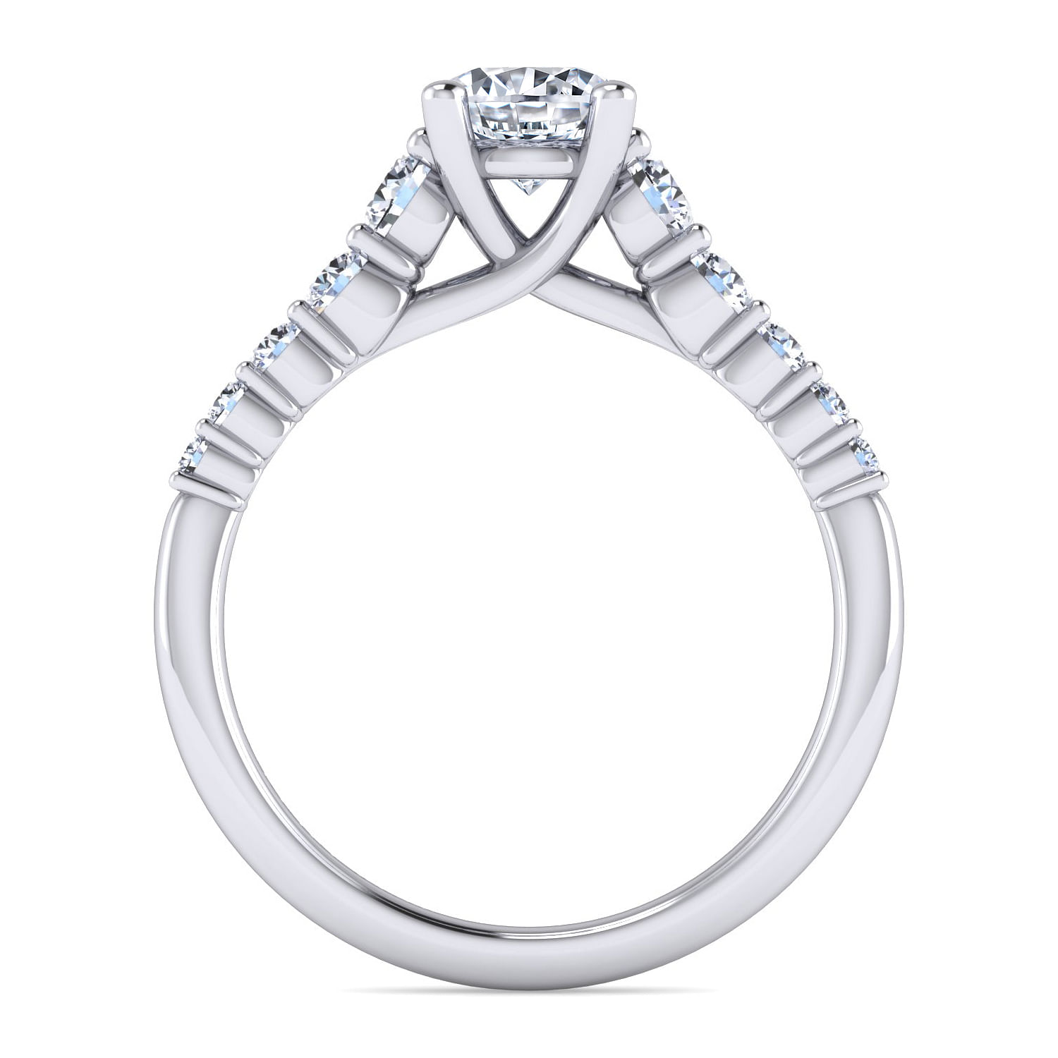 Reed - 14K White Gold Round Diamond Engagement Ring - 0.5 ct - Shot 2