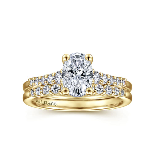 Reed - 14K Yellow Gold Oval Diamond Engagement Ring - 0.25 ct - Shot 4