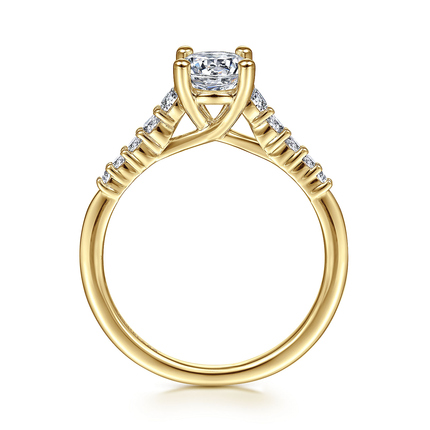 Reed - 14K Yellow Gold Round Diamond Engagement Ring - 0.25 ct - Shot 2
