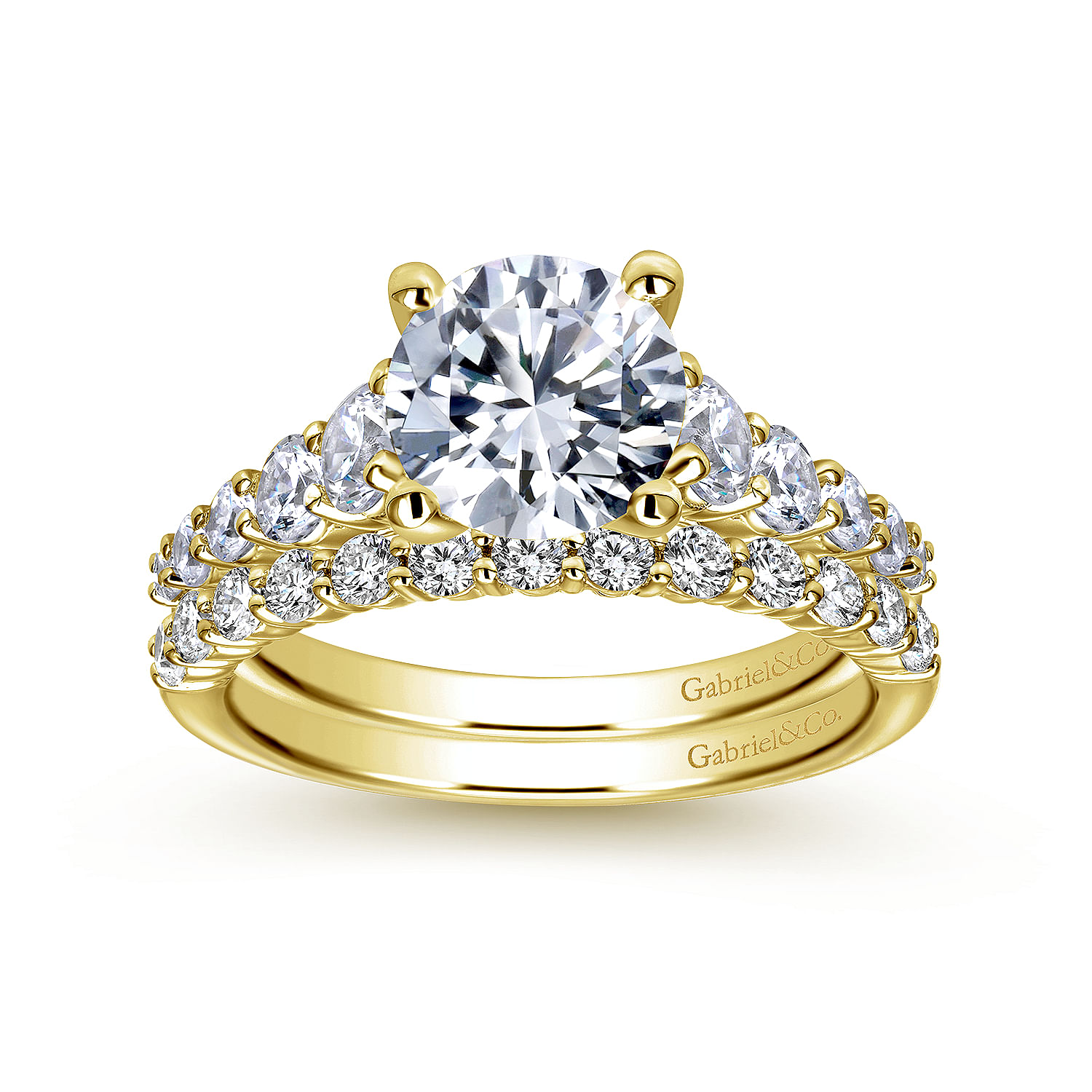 Reed - 14K Yellow Gold Round Diamond Engagement Ring - 0.75 ct - Shot 4