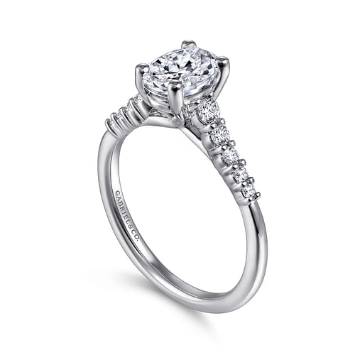 Reed - Platinum Oval Diamond Engagement Ring - 0.25 ct - Shot 3