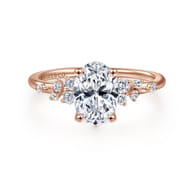 Reena - 14K Rose Gold Oval Diamond Engagement Ring
