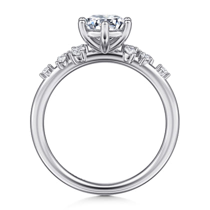 Reena - 14K White Gold 6 Prong Round Diamond Engagement Ring