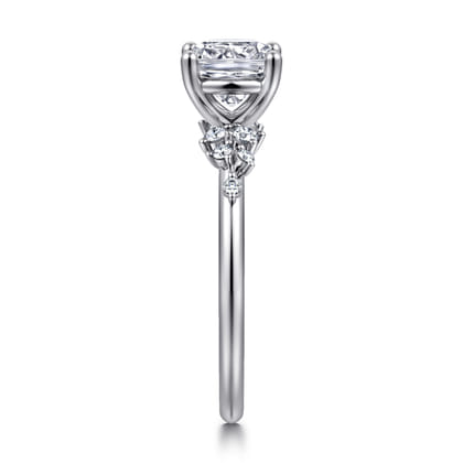 Reena - 14K White Gold Cushion Cut Diamond Engagement Ring