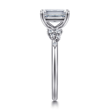 Reena - 14K White Gold Emerald Cut Diamond Engagement Ring