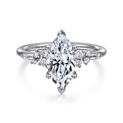 Reena - 14K White Gold Marquise Shape Diamond Engagement Ring