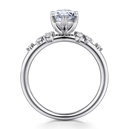 Reena - 14K White Gold Marquise Shape Diamond Engagement Ring
