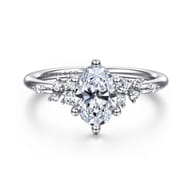 Reena - 14K White Gold Oval Diamond Engagement Ring
