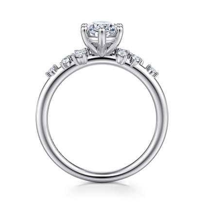 Reena - 14K White Gold Oval Diamond Engagement Ring