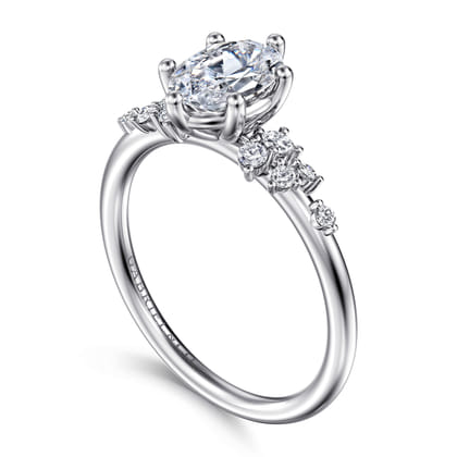 Reena - 14K White Gold Oval Diamond Engagement Ring