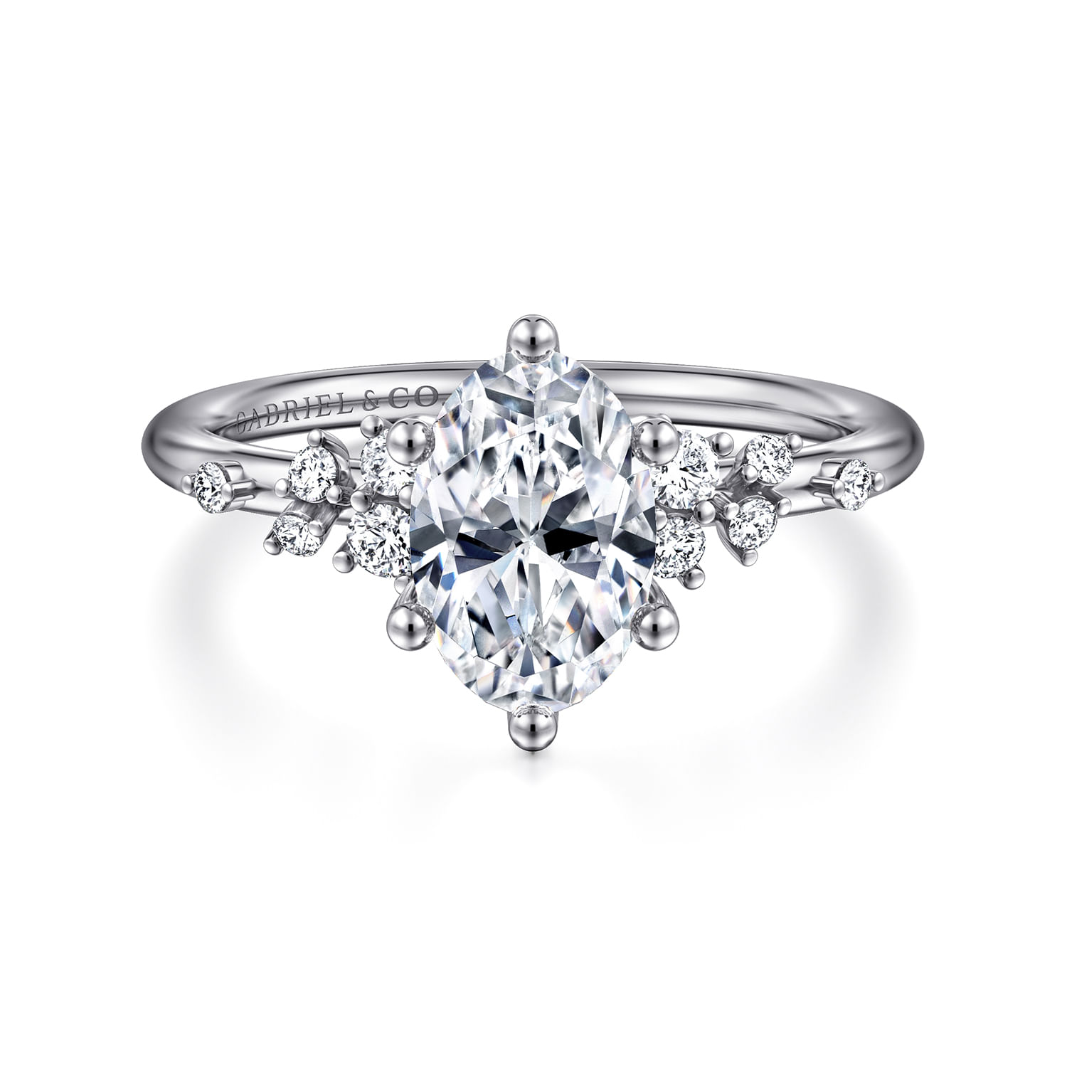 Reena - 14K White Gold Oval Diamond Engagement Ring