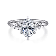 Reena - 14K White Gold Oval Diamond Engagement Ring