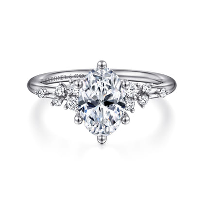 Reena - 14K White Gold Oval Diamond Engagement Ring